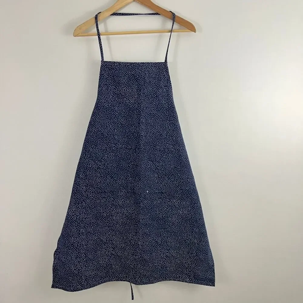 Crate & Barrel Blue Kitchen Apron Cotton
